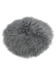 Native Natural Sheepskin Chair Pad Round Grey - Size: 35 cm x 35 cm - thumbnail 2