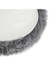Native Natural Sheepskin Chair Pad Round Grey - Size: 35 cm x 35 cm - thumbnail 3