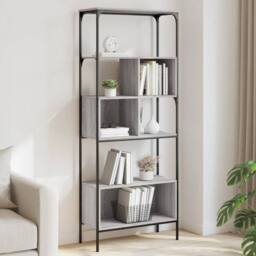 Berkfield Home Decorative Bookcase 5-Tier Grey Sonoma 76x33x188.5 cm Engineered Wood - thumbnail 2
