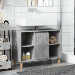 Berkfield Home Bathroom Cabinet Concrete Grey 80x33x60 cm Engineered Wood - Size: 80 x 33 x 60 cm - thumbnail 3