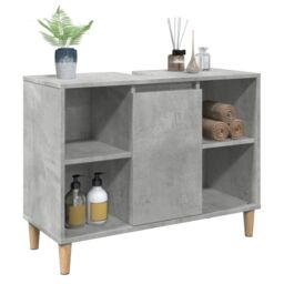 Berkfield Home Bathroom Cabinet Concrete Grey 80x33x60 cm Engineered Wood - Size: 80 x 33 x 60 cm - thumbnail 4