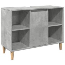 Berkfield Home Bathroom Cabinet Concrete Grey 80x33x60 cm Engineered Wood - Size: 80 x 33 x 60 cm - thumbnail 2
