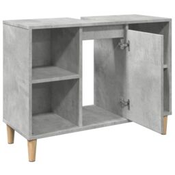 Berkfield Home Bathroom Cabinet Concrete Grey 80x33x60 cm Engineered Wood - Size: 80 x 33 x 60 cm - thumbnail 6