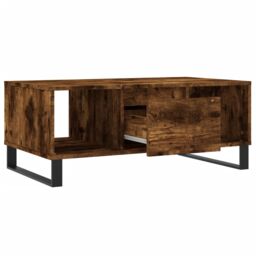 Berkfield Home Coffee Table Smoked Oak 90x50x36.5 cm Engineered Wood in Brown - thumbnail 6