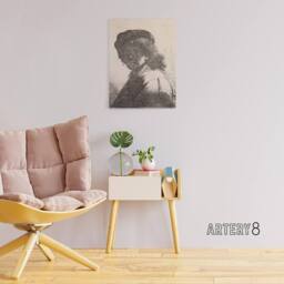"Artery8 Self portrait in a cap & scarf Rembrandt Canvas Wall Art Print in White - Size: W12"" x H16""" - thumbnail 3