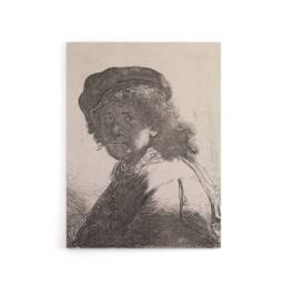 "Artery8 Self portrait in a cap & scarf Rembrandt Canvas Wall Art Print in White - Size: W12"" x H16""" - thumbnail 1