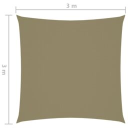 Berkfield Home Sunshade Sail Oxford Fabric Square 3x3 m Beige - thumbnail 6