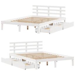 Berkfield Home Bed Frame with Drawers without Mattress White 140x200 cm - thumbnail 9