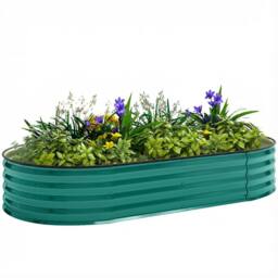 OUTSUNNY Galvanised Raised Garden Bed Planter Box in Teal - thumbnail 2