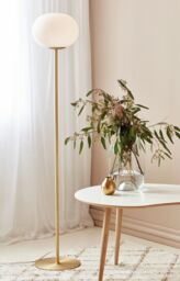 Nordlux Modern Indoor Floor Lamp Brass Glass E27 Hand Blown - Mains Powered, IP20 in Gold - thumbnail 5