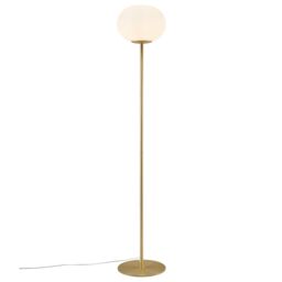 Nordlux Alton Floor Lamp Brass Glass Livingroom E27 Switch in Gold