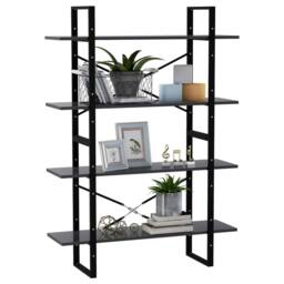 Berkfield Home Decorative 4-Tier Book Cabinet Grey 100x30x140 cm Engineered Wood - Size: 100 x 30 x 140 cm - thumbnail 4