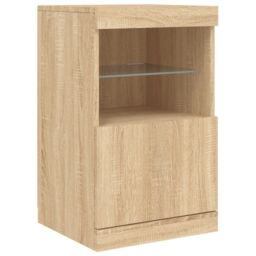 Berkfield Home Sideboard with LED Lights Sonoma Oak 41x37x67 cm in Brown - Size: 41 x 37 x 67 cm - thumbnail 3
