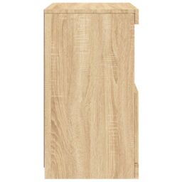 Berkfield Home Sideboard with LED Lights Sonoma Oak 41x37x67 cm in Brown - Size: 41 x 37 x 67 cm - thumbnail 8