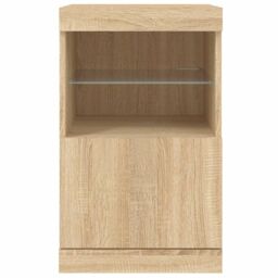 Berkfield Home Sideboard with LED Lights Sonoma Oak 41x37x67 cm in Brown - Size: 41 x 37 x 67 cm - thumbnail 6