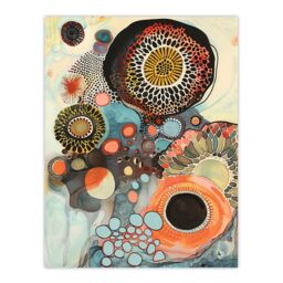 "Artery8 Abstract Mandala Patterns Floral Watercolour Wall Art Print - Size: W12"" x H16""" - thumbnail 1