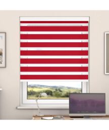 New Edge Blinds Pepper Day & Night Zebra Roller Blind with Cassette in Dark Red - Size: 60 cm width x 200 cm drop