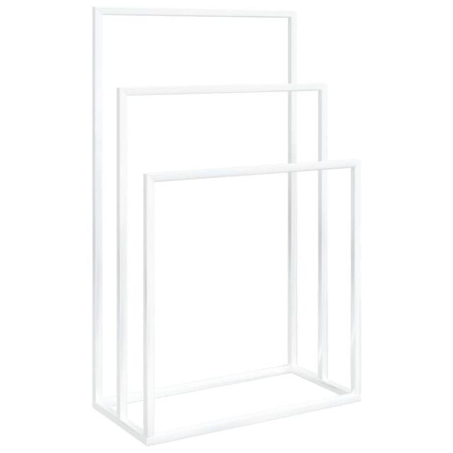 Berkfield Home Freestanding Towel Rack White 48x24x79 cm Iron - Size: 48 x 24 x 79 cm - image 1