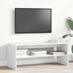 Berkfield Home TV Cabinet White 100x40x40 cm Engineered Wood - Size: 100 x 40 x 40 cm - thumbnail 3