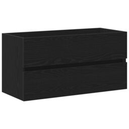 Berkfield Home Sink Cabinet with Built-in Basin Black Oak Engineered Wood, Sink Cabinet Black Oak 90x38, 5x45 cm Engineered Wood - thumbnail 6