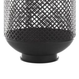 Wyld and Coco Black Metal Lantern with Rope Handle - Openwork Filigree Single Candle - thumbnail 6