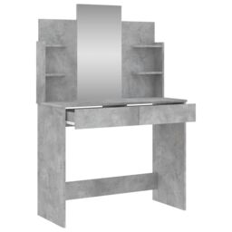 Berkfield Home Dressing Table with Mirror Concrete Grey 96x39x142 cm - Size: 96 x 39 x 142 cm - thumbnail 5