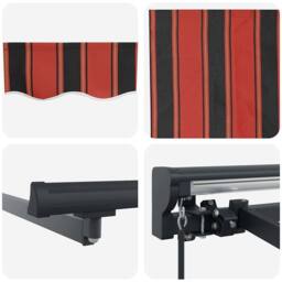 Berkfield Home Retractable Awning Manual Orange & Brown 300x250 cm - thumbnail 8