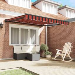 Berkfield Home Retractable Awning Manual Orange & Brown 300x250 cm - thumbnail 3