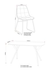Seconique Athens Concrete Effect Rectangular Dining Set with Lukas Chairs in Grey - thumbnail 5