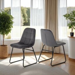 Seconique Athens Concrete Effect Rectangular Dining Set with Lukas Chairs in Grey - thumbnail 3