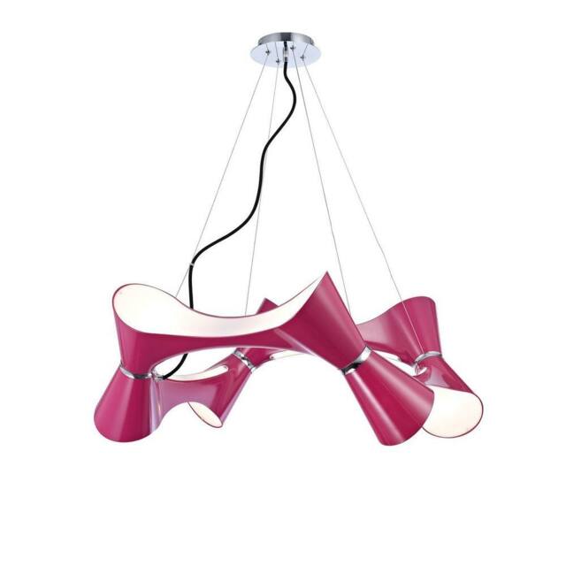 Netlighting Ora Pendant 8 Twisted Round Light E27 Gloss PurplePolished Chrome in Purple - image 1