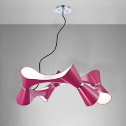 Netlighting Ora Pendant 8 Twisted Round Light E27 Gloss PurplePolished Chrome in Purple - thumbnail 2