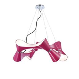 Netlighting Ora Pendant 8 Twisted Round Light E27 Gloss PurplePolished Chrome in Purple - thumbnail 1