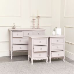 Melody Maison Large Pink 6 Drawer Chest Of Drawers & Pair Of 3 Drawer Bedsides - Sophia Pink Range in Pale Pink - thumbnail 6
