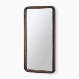 FurnitureboxUK Rowena Walnut Wood Small 80x40cm Rectangle Wall Mirror in Brown - Size: 80x40 cm - thumbnail 4