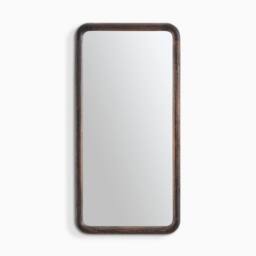 FurnitureboxUK Rowena Walnut Wood Small 80x40cm Rectangle Wall Mirror in Brown - Size: 80x40 cm - thumbnail 3