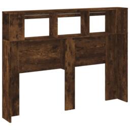 Berkfield Home LED Headboard Smoked Oak 140x18.5x103.5 cm Engineered Wood in Brown - thumbnail 8