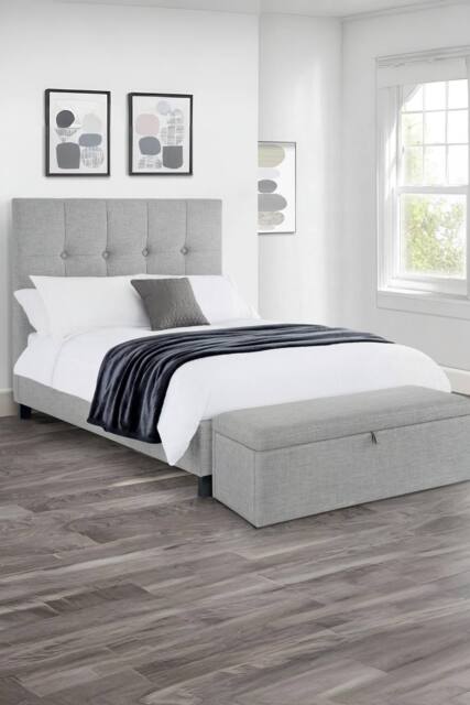 Julian Bowen Sorrento Upholstered Bed in Grey - Size: Super King - image 1