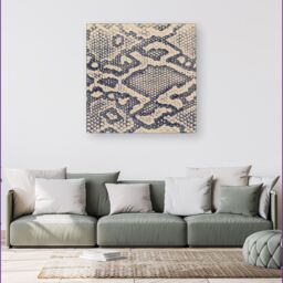 "Warren Reed - Designer Snake Skin Canvas in Grey - Size: W16"" x H16""" - thumbnail 4