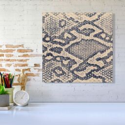 "Warren Reed - Designer Snake Skin Canvas in Grey - Size: W16"" x H16""" - thumbnail 2