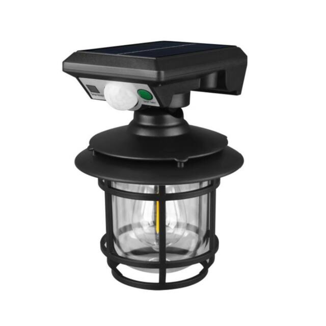 Obasyhig Solar Integrated Outdoor Waterproof Wall Light in Black - image 1