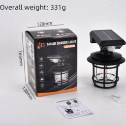 Obasyhig Solar Integrated Outdoor Waterproof Wall Light in Black - thumbnail 2