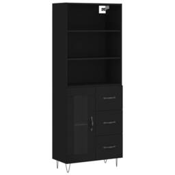 Berkfield Home Highboard Black 69.5x34x180 cm Engineered Wood - thumbnail 1
