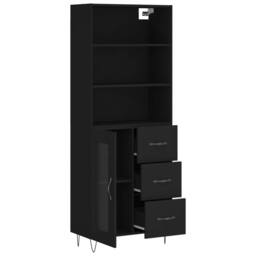 Berkfield Home Highboard Black 69.5x34x180 cm Engineered Wood - thumbnail 4