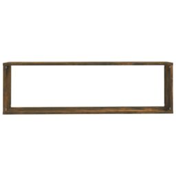 Berkfield Home Wall Cube Shelves 2 pcs Smoked Oak 100x15x30 cm Engineered Wood in Brown - Size: 100 x 15 x 30 cm - thumbnail 6