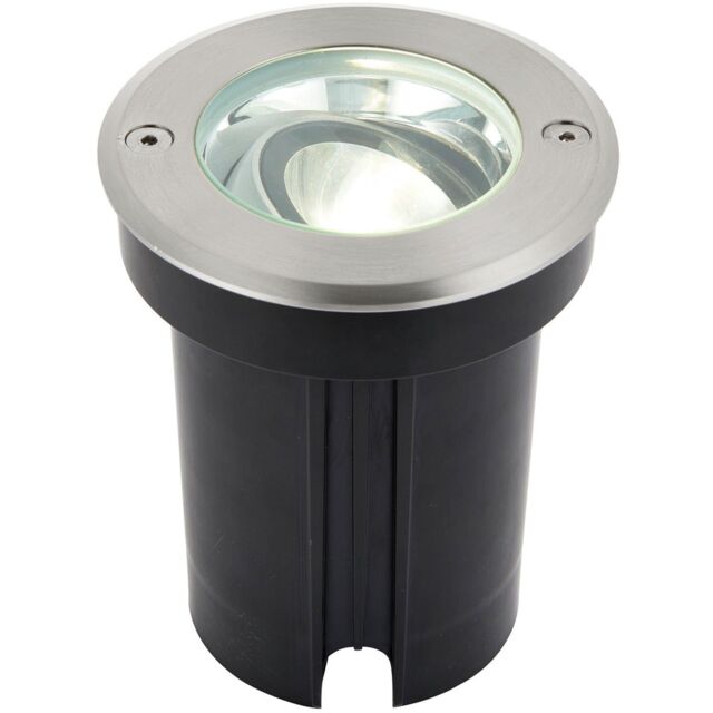 Loops Stainless Steel Drive Over IP67 Ground Light - 6W Cool White LED - Tilting Head in Metallics - image 1