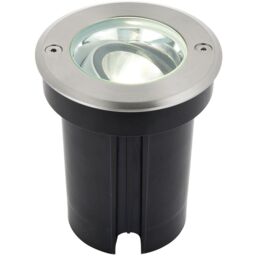 Loops Stainless Steel Drive Over IP67 Ground Light - 6W Cool White LED - Tilting Head in Metallics
