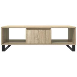 Berkfield Home Decorative Coffee Table Sonoma Oak 104x60x35 cm Engineered Wood in Light Brown - Size: 104 x 60 x 35 cm - thumbnail 5