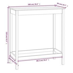 Berkfield Home Beautiful Bar Table White 100x50x110 cm Solid Wood Pine - Size: 100 x 50 x 110 cm - thumbnail 8
