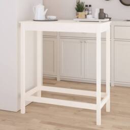 Berkfield Home Beautiful Bar Table White 100x50x110 cm Solid Wood Pine - Size: 100 x 50 x 110 cm